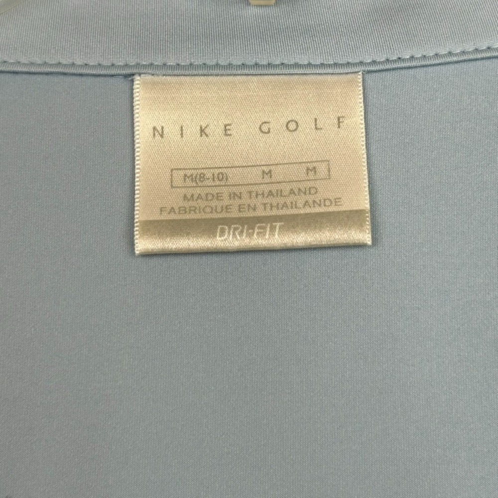 NIKE Golf Dri-Fit Women's Shirt Medium Short Sleeve Polo Ice Blue Preppy Sporty - Picture 4 of 12